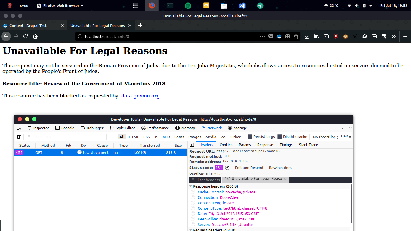 Result of a censored page using the http451module
