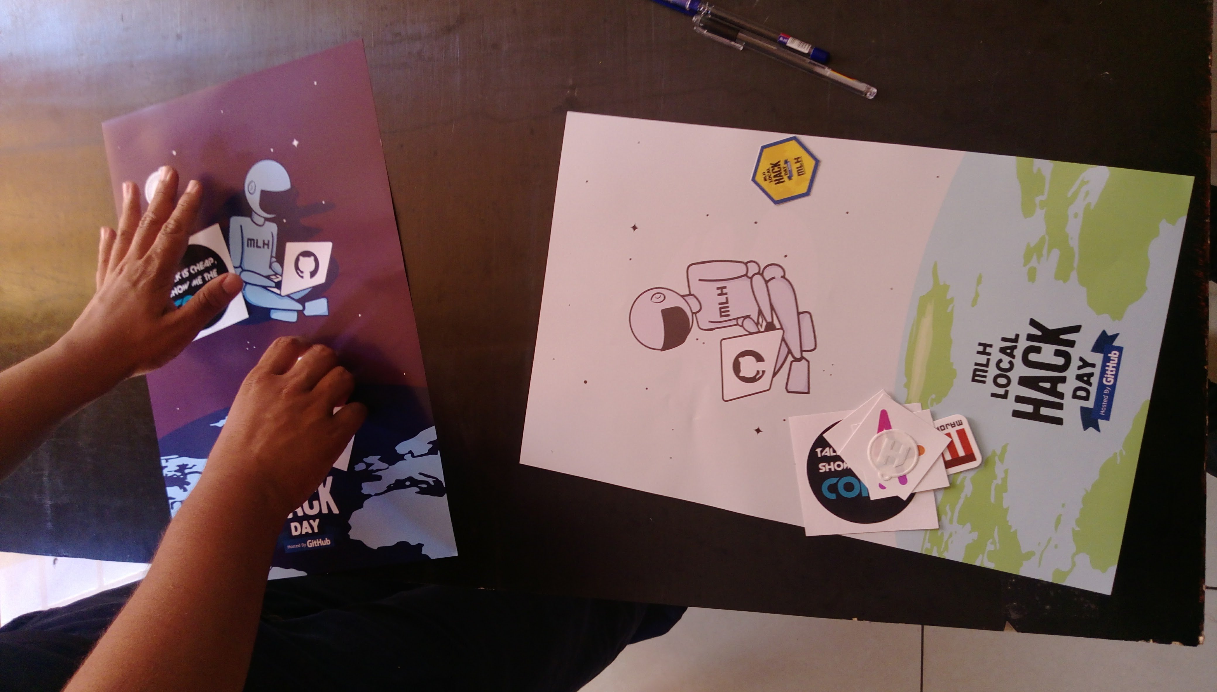 hackathon posters and other goodies