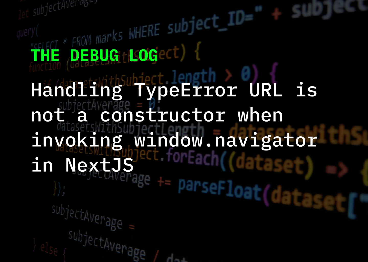 Screenshot of TypeError: URL is not a constructor